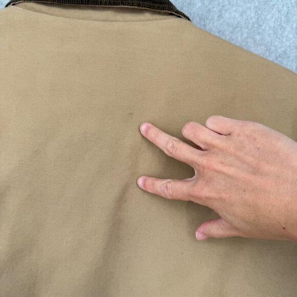 Orvis Mens Classic Barn Canvas Field Coat Jacket Size XXL Tan Chore Quilted Line - Picture 12 of 16